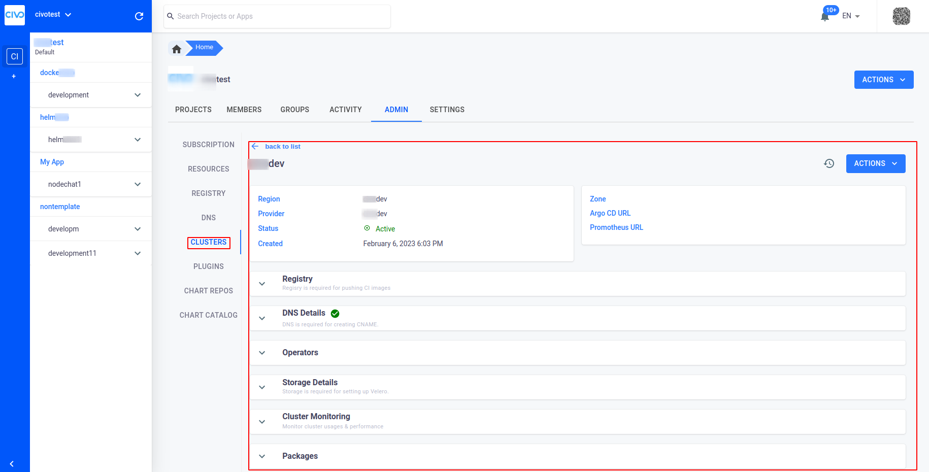 Cluster Dashboard