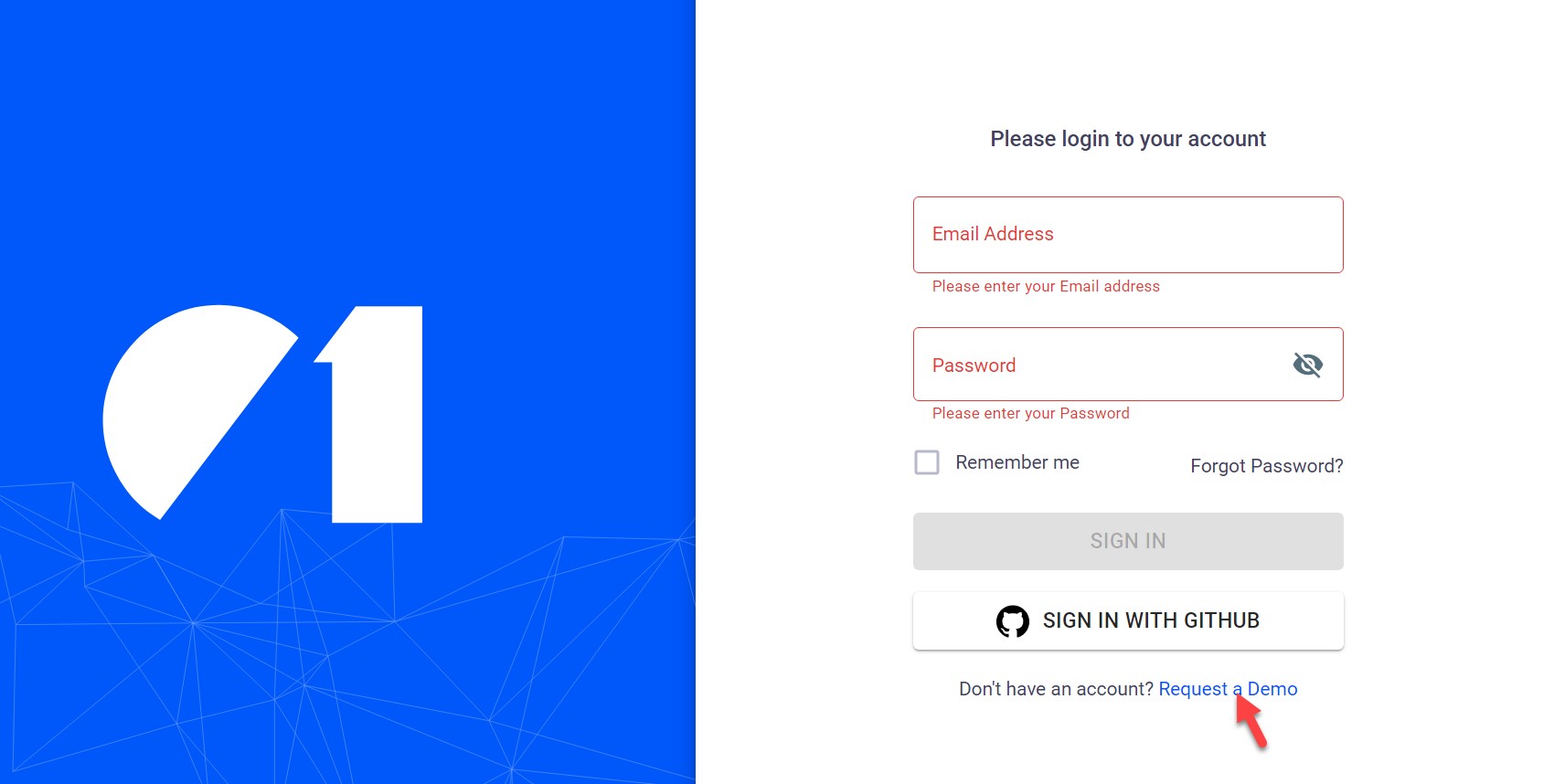 login page