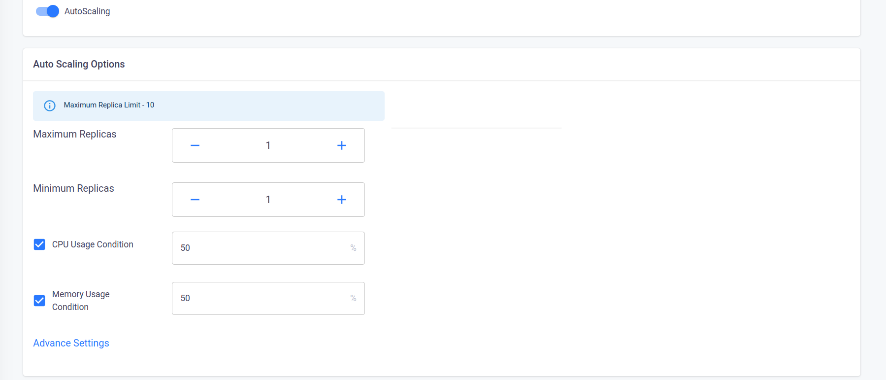 auto scaling options