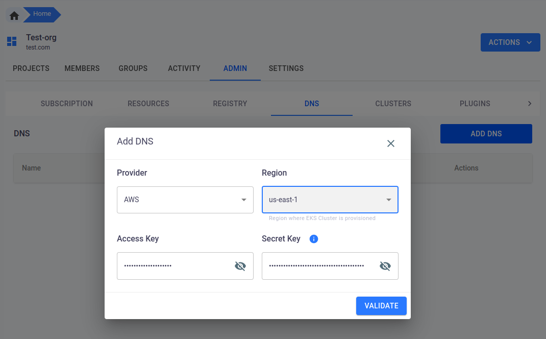 organization DNS