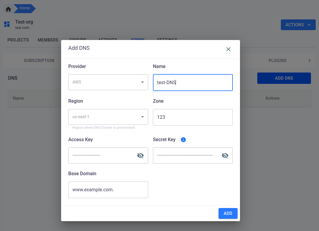 organization DNS