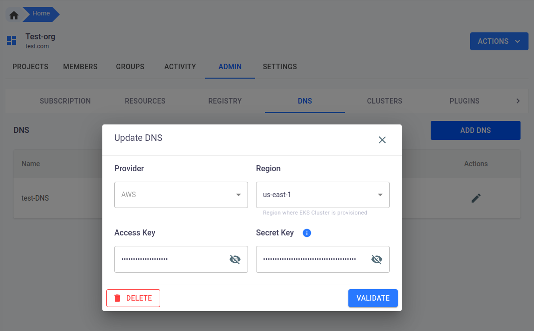 organization DNS