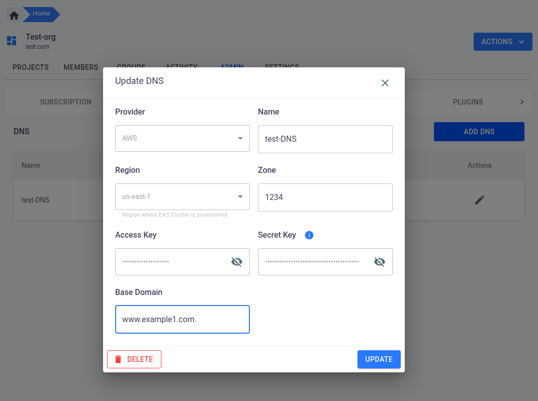 organization DNS