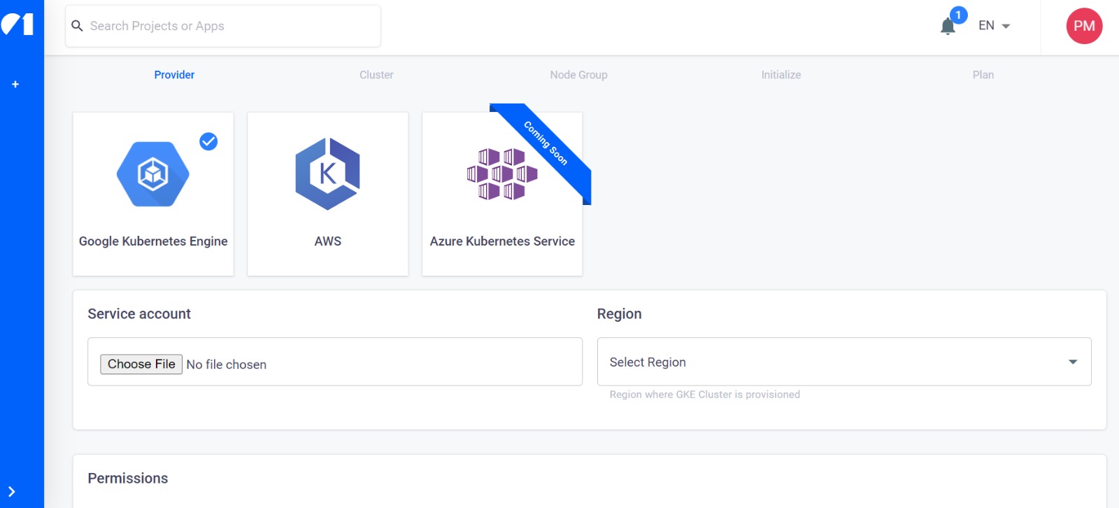 Create a GCP cluster