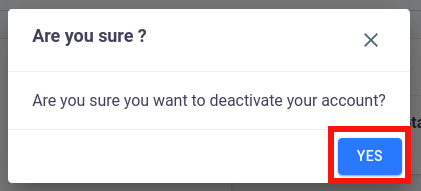 Deactivate Confirmation